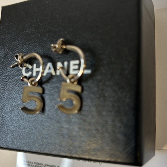 EUC Chanel #5 Silver Earrings - Picture 2 of 2